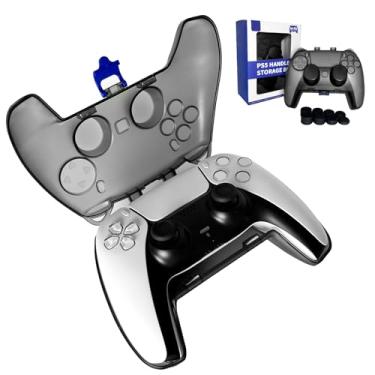 Imagem de HLRAO Controller Case with 8 Thumb Grips - Elite Protective Hard Shell for Ps5 DualSense Edge & Standard, ABS Magnetic Closure, Dust-Proof Charging Port Cover & Adjustable Strap (Matte Black)