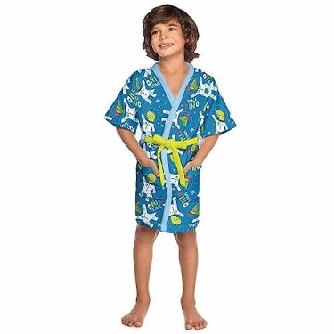 Imagem de Roupão Infantil Aveludado Quimono Space Dino Lepper-m