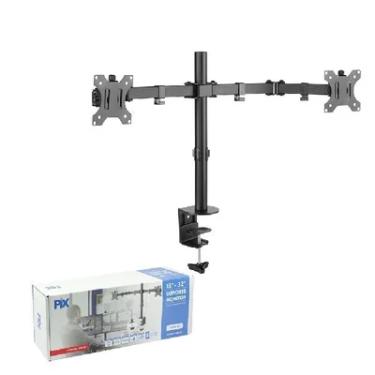 Imagem de Suporte Articulado Pix, Para 2 Monitores, De 13" A 32", Preto
