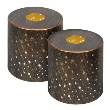 Imagem de Pacote com 2 persianas de metal, cúpula cilíndrica com encaixe de 3,5 cm, substituição de abajur bronze antigo para luminária, lustre, luminária de mesa, luminária de parede, luminária de chão