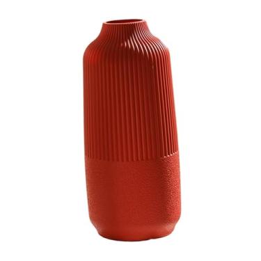 Imagem de Generic Vaso de flores, arranjo floral, buquê, decoração, organizador de vasos de flores, plantador para lareira, estante, mesa, peça central, casa, L Red