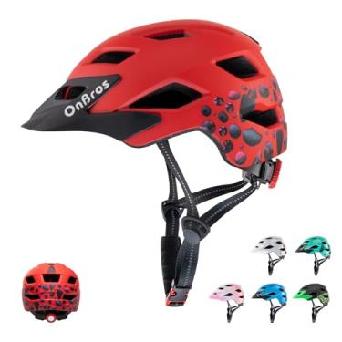 Imagem de OnBros Capacete de bicicleta infantil – capacetes de bicicleta para meninos ou meninas de 5 a 14 anos com viseira, capacete de bicicleta infantil para skate, scooter de montanha, ciclismo de estrada