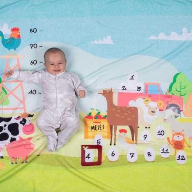 Imagem de Cenário Tapete Mesversário Fazendinha (lençol) Para Bebê - Alce