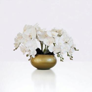 Imagem de Arranjo 6 flores de orquideas brancas No vaso - La Caza Store