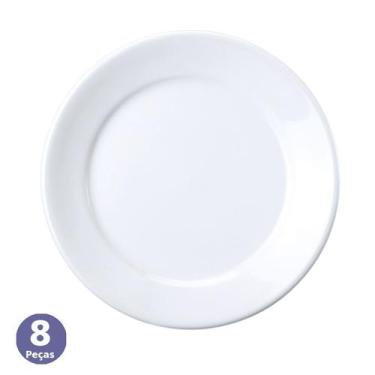 Imagem de Jogo de 8 Pratos Rasos Restaurante Hotel Porcelana Germer - Porcelanas