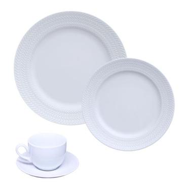 Imagem de Jogo Pratos e Xícaras 24 Peças Chevron Porcelana Germer - Porcelanas G