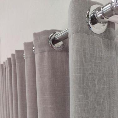 Imagem de cortina voil linho forro de microfibra quarto sala porta janela P/ var