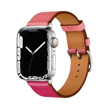 Imagem de Pulseira De Couro Unissex Para Apple Watch 46mm 44mm 41mm 45mm 38-42mm