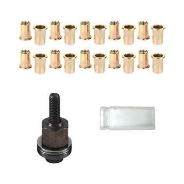 Imagem de Ferramenta De Rebitagem Manual M3 M4 M5 M6 M8 M10 Com 20 Porcas De Aço