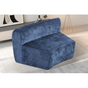 Imagem de HABUTWAY Sofá curvo combinado, assento único, azul