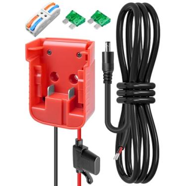 Imagem de Mini adaptador de bateria Starlink para bateria Milwaukee M18, cabo de alimentação CC de 18 AWG com fusíveis e terminais de fio, mini kit de energia Starlink portátil pequeno