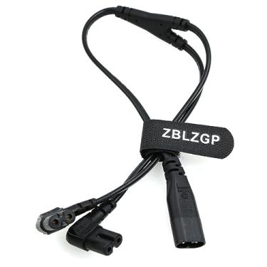 Imagem de ZBLZGP IEC320 Cabo de alimentação C8 para 2 X C7 Y Divisor CA, IEC Figura 8 macho para 2 Fêmea, Cabo de alimentação 1 em 2 saídas CA, para alto-falantes de monitores (C8-2 x C7, ângulo reto)