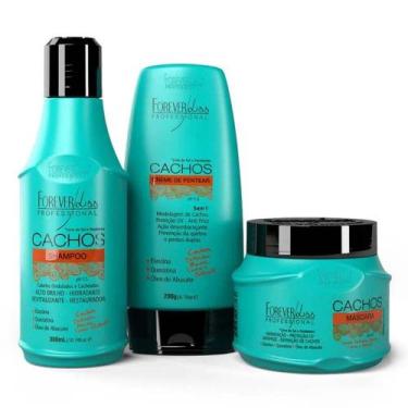 Imagem de Kit Cachos Shampoo, Masc. e Creme de Pentear Forever Liss - Forever Li