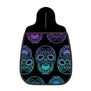 Imagem de Lixeira De Carro Organizador Lixinhocar Caveiras Ornamentadas Degradê