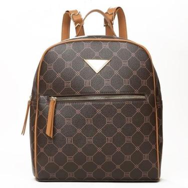 Imagem de Bolsa Mochila Feminina Rafitthy 28.16254 Monograma, Marrom