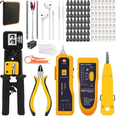 Imagem de TAIWAIN Ferramenta de reparo de crimpagem de cabo de rede para conector de passagem de extremidade RJ45, alicate de crimpagem de fio de catraca profissional, crimpador modular CAT5 CAT6 para bricolage