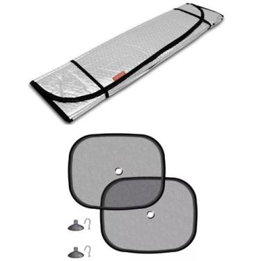 Imagem de Kit Protetor Solar Carro 1 Para-brisas + 2 Laterais Topa Sol - Genéric