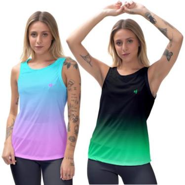 Imagem de Kit 2 Blusa Regata Feminina Fitness Esportiva Térmica Slim Yoga - Efec