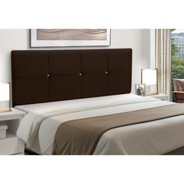 Imagem de Cabeceira Estofados Casal Queen Quarto 1,64cm Poliana Suede Marrom Madelina Decor