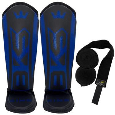 Imagem de Caneleira Para Muay Thai - Bandagem Elástica 3m Bks, Azul, Infantil