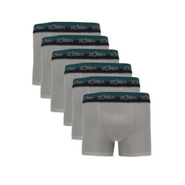 Imagem de Kit 6 Cuecas Zorba Boxer Max Algodão 702 Grafite - P, Cinza claro, P