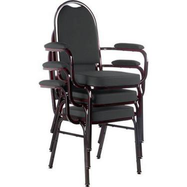 Imagem de Kit com 3 Cadeiras para Auditório Linha Hotel Marrom