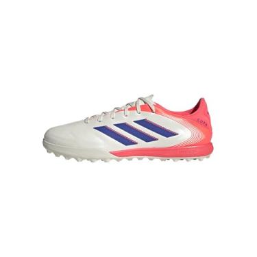 Imagem de adidas Tênis unissex adulto Copa League Pure 3 Turf, Branco/azul lúcido/coral sinal, 12.5 Women/11.5 Men