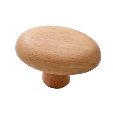 Imagem de Generic 4x Ganchos de parede de madeira para casacos, puxadores de gaveta de armário, puxadores de armário minimalistas, cabides para quarto de criança, Oval