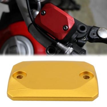 Imagem de FINMOKAL Tampa do reservatório de fluido do cilindro da embreagem do freio dianteiro de alumínio adequada para Ducati SCRAMBLER 1100/1100 SPECIAL/1100 SPORT 2018-2020 (dourado)