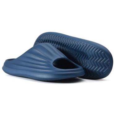 Imagem de Chinelo Sandália Nuvem Slide Confort Max | Estiloso Macio Anatômico Unissex | Cor Azul Marinho (Azul Marinho, BR, Adulto, Faixa Numérico, 42, 43)