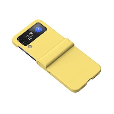 Imagem de Para Samsung Galaxy Z Flip3/4 5G Phone Case Cor Silicone Dobrável Capa Protetora Traseira para SamsungZ Flip3 4, amarelo, Galaxy Z Flip 3