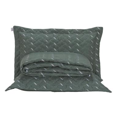 Imagem de Cobre Leito Bordado 400 Fios Heitor Casal Queen 100% Poliéster - Verde Militar