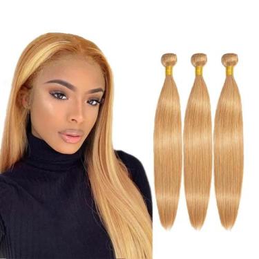 Imagem de Extensões de cabelo AuokMar Honey Blonde Brazilian 14 16 18