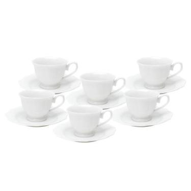 Imagem de CJ 6 XICARAS CAFE PORCELANA C/PIRES MALDIVAS BRANCO 80ml WOLFF