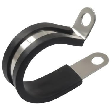 Imagem de Jiozermi 30 peças de grampo de cabo de 2,5 cm, braçadeira de fio de aço inoxidável, tira de tubo isolada acolchoada de borracha para mangueira, tubo, fio, tubo, cabo