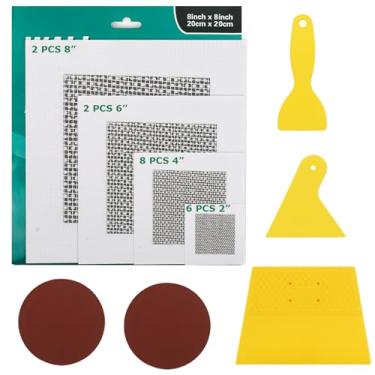 Imagem de GASRONS Kit de remendo de reparo de parede de alumínio premium, 20 peças de remendos de reparo de malha autoadesivos para drywall, vários tamanhos de 20 cm, atende às suas necessidades para reparar