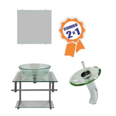 Imagem de Combo 2 em 1 - Gabinete 45cm Polônia + Torneira Ibiza - EKASA, Incolor