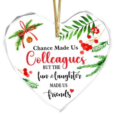 Imagem de Enfeites de Natal engraçados para colegas de trabalho, presentes de amizade de trabalho, presente de despedida de colega, presente de bestie de trabalho, enfeite de cristal para pendurar Chance Made