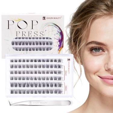 Imagem de Aglomerados autoadesivos para cílios – Faixa transparente invisível EHSZM BEAUTY POP-PRESS | Sem cola, 3s fácil de aplicar, 24 horas, sem sensação de plástico, mistura natural para maquiagem diária