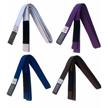 Imagem de Faixa para Jiu Jitsu com Ponta Preta Adulto Torah - 4 cores-Unissex