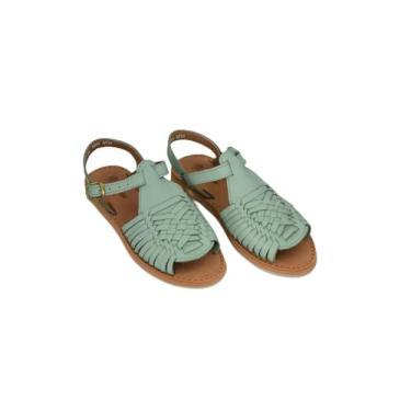 Imagem de Macarena Collection Sandálias femininas de couro para mulheres | Huarache sandálias mexicanas feitas à mão | Sandálias femininas confortáveis e elegantes 3044, Hortelã, 35