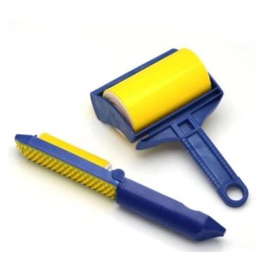 Imagem de Kit Rolo Adesivo Lavável Remover Pelo Poeira Tapetes Estofad