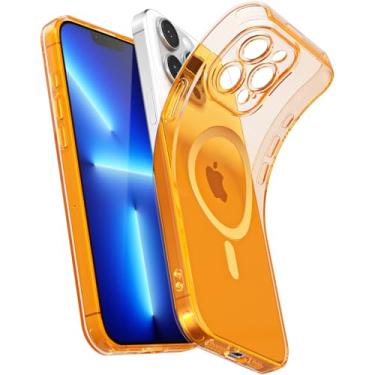Imagem de Svanove Capa magnética transparente para iPhone 13 Pro Max, compatível com Magsafe Slim Thin Transparente Mag Safe Case para mulheres e meninas, linda silicone fluorescente brilhante com capa para