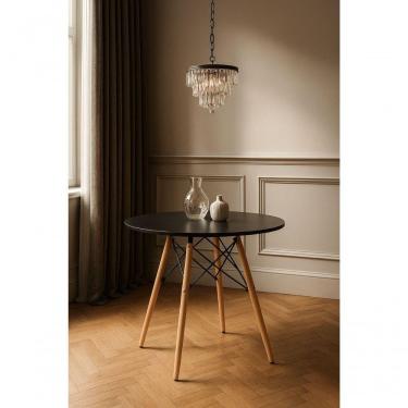 Imagem de Mesa Elegante Eiffel Eames 80cm Desing Moderno Mdf Alta Qualidade Cor Preto