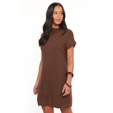 Imagem de Petal & Pup Vestido feminino Wright de malha marrom chocolate