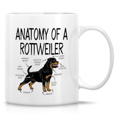 Imagem de Retreez Caneca engraçada Rottweiler - Caneca Anatomia de um Rottweiler - Xícara de café de raça de cachorro sarcástica - 325 ml xícara de café ou chá de cerâmica - Presente hilário para amantes de
