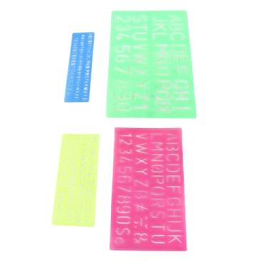 Imagem de GLOGLOW Estênceis de Números de Letras de 4 Peças, Modelos de Plástico PP Translúcidos Reutilizáveis ​​com A A Z e 0 A 9, para Aprender Pintura, Artesanato, Scrapbooking