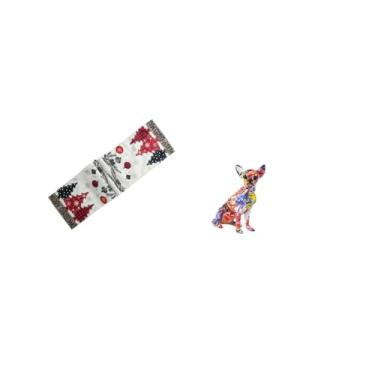 Imagem de Fenteer Decoração Festiva de Mesa de Inverno com Escultura Colorida de Cachorrinho, Toalha de Mesa Reutilizável para As Festas de Fim de Ano E Enfeite Realist