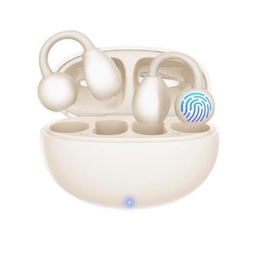 Imagem de Fones de ouvido para tradutor AI, fones de ouvido de tradução 3 em 1 em tempo real, 144 idiomas e acentos, design de clipe de orelha aberta para viagens, negócios e conversas multilíngues (branco