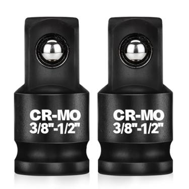 Imagem de Conjunto redutor de adaptador de soquete de impacto fêmea de 1/20.3 cm para macho de 1,2 cm, 2 peças de adaptadores de conversão de chave de aço molibdênio cromado, para soquetes e chave de impacto